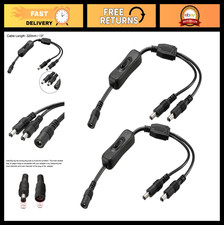 DC Power Splitter Y Adapter Cable 1 Female to 2 Male 5.5mm x 2.1mm for CCTV LED