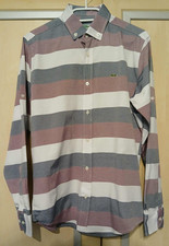 Lacoste Herren Hemd ,KW 39 (M), langarm, blau rose weiss gestreift