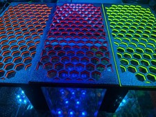 Neon UV reactive coral frag rack 10 x 5 inch, 2 tone or all black reef safe PETG