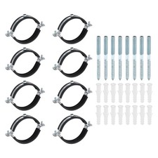 8Set 3-9/16" Split Ring Pipe Hanger Wall Mount Pipe Bracket Clamp M8