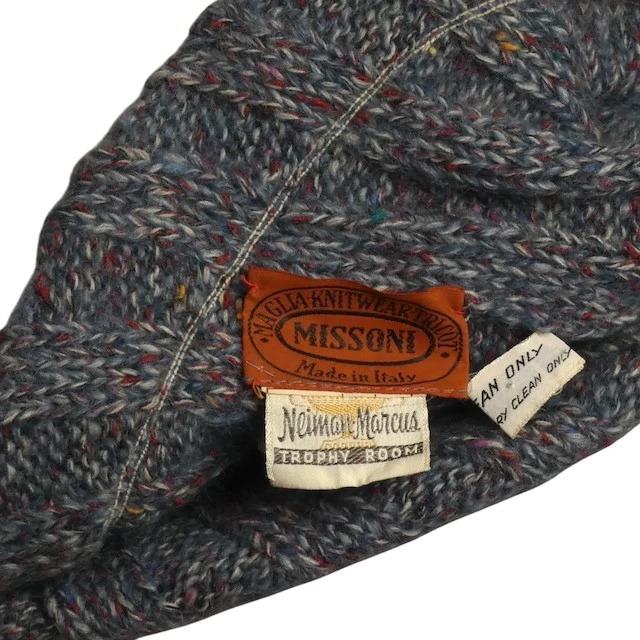 MISSONI - Gorro tejido azul jaspeado años 70 Foto 4 de 4