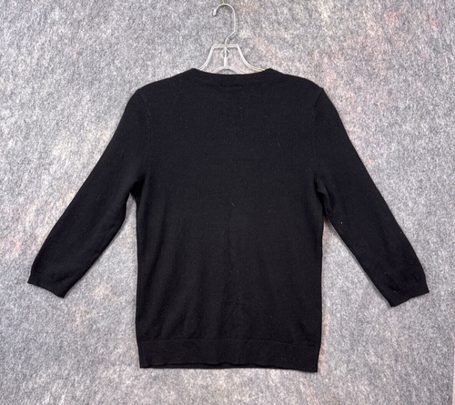 Talbots Sweater Women M Black 100 Cashmere Classic Core Office Career Monochrome - Picture 13 of 14