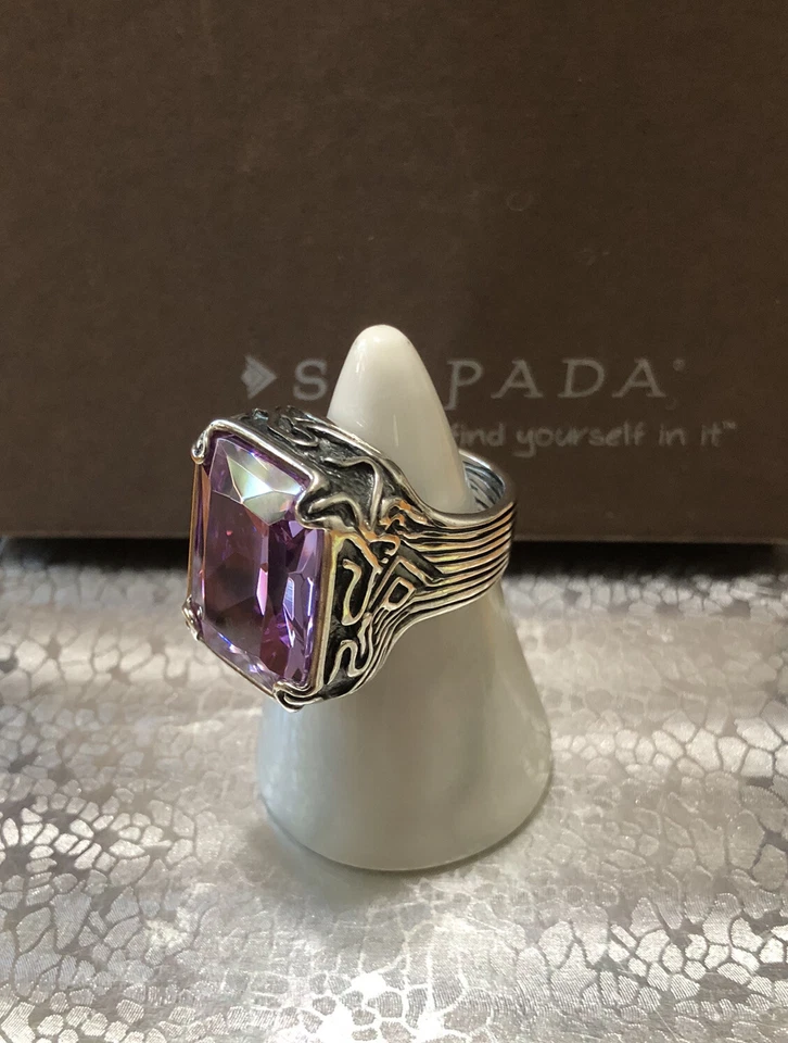 Anillo Silpada Plata Esterlina Lavanda Campos Púrpura Circonita R2001 Talla 7.5 Foto 2 de 4