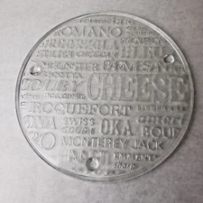 Clear Glass Cheese Platter Snack Plate Cheeses Around the World Embossed 11"