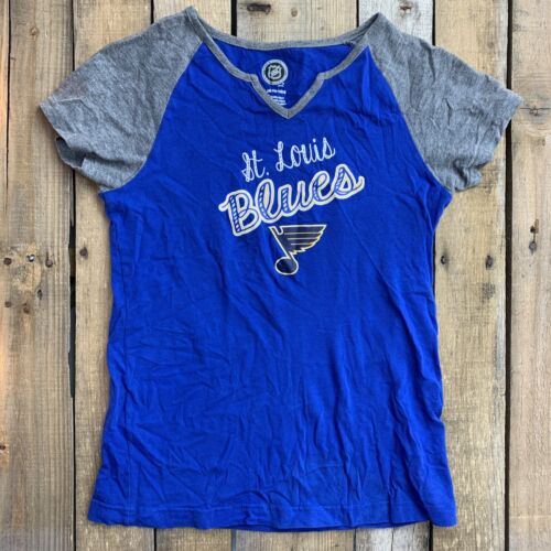 St Louis Blues Hockey Womens T-Shirt Size XL 14/16 - Picture 1 of 6