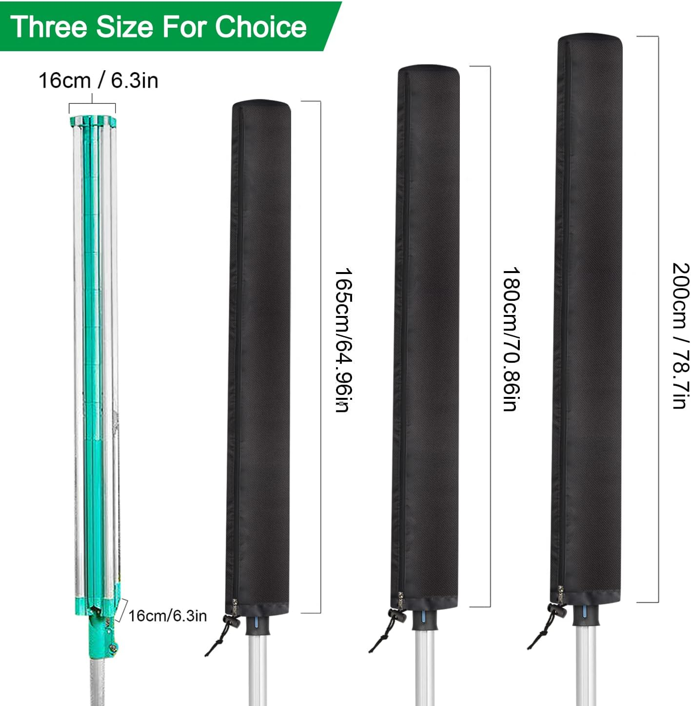 BROSYDA Rotary Drying Rack cover 165cm, Clothes Rotary Dryer Cover 420D