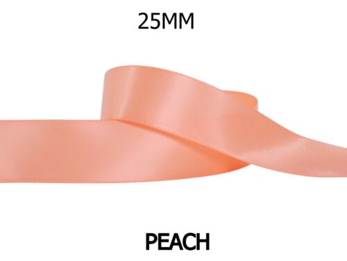 5yds ~~ 25mm Yellow Organe Gold Peach Double Face Satin Ribbon 20 COLOURS U PICK - Picture 16 of 21