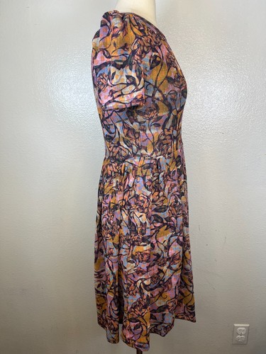 NWT LulaRoe Amelia Pink Multi Color Floral Green White Dress Size S - Picture 6 of 8