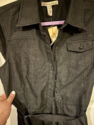 american rag denim dress American Rag Cie Women's Blue Denim Sweetheart Neckline Dress