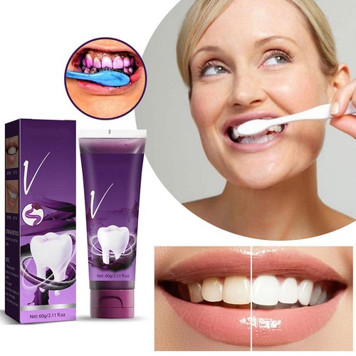60g Purple Toothpaste for Teeth Whitening V34 Color Corrector Teeth Whitening - Picture 2 of 19
