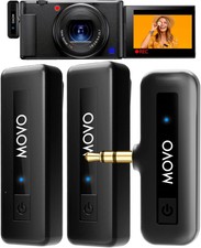 Movo Wireless Mini Duo Wireless Microphones For Camera Video Recording-...