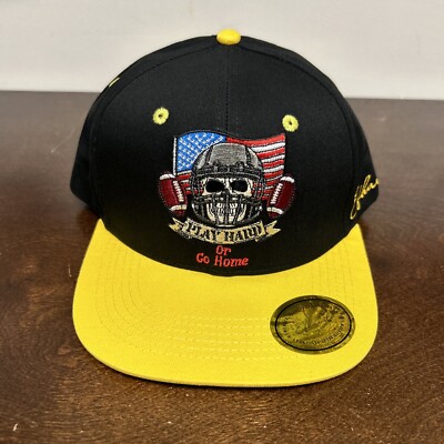 Efharisto Snapback Hat Cap ''Play Hard or Go Home'' Greek Football Skull Flag