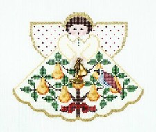 12 Days of Christmas PARTRIDGE IN PEAR TREE Angel HP Needlepoint Canvas P. Pony