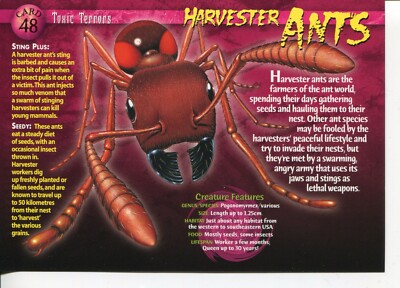 Weird N  Wild Creatures Toxic Terrors Karte 48 # Harvester Ameisen # LC3