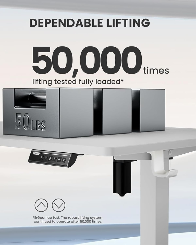 Ergear Height Adjustable Electric Standing Desk, 44 X 24 Inches Small