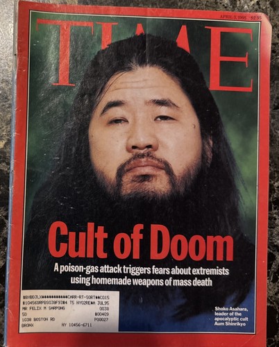 Time Magazine 3 avril 1995-Shoko Asahara-Aum Shinrikyo Japonais "Culte du Destin"