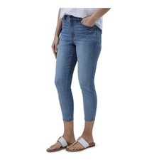 CHAPS Womens Cropped Jeans Size 4 Distressed Stone Wash New