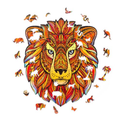 Wooden Jigsaw Puzzle for Adults - Whimsical Pieces - King Lion - 131 Pieces