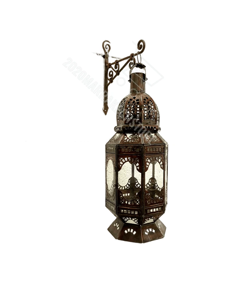 Moroccan Iron Candle Lantern with Stand Handmade Candle Holders Fragrance New - Image 3 of 4