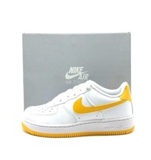  NEW Unisex Youth NIKE AIR FORCE 1 GS WHITE/UNIVERSITY GOLD FV5948 109   