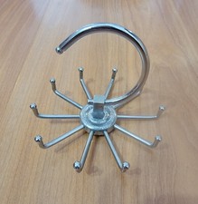 VTG MID CENTURY CHROME SWIVEL TIE RACK HANGER BELT ORGANIZER CLOSET SHELF