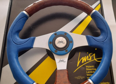 LUISI EVOLUTION 360 Steering wheel blue PU with briar insert aluminum spokes