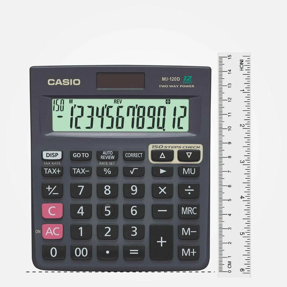 Casio MJ-120D MJ120D 150 Step Check Correct Desktop Calculator 12 Digit Display - Image 4 of 4