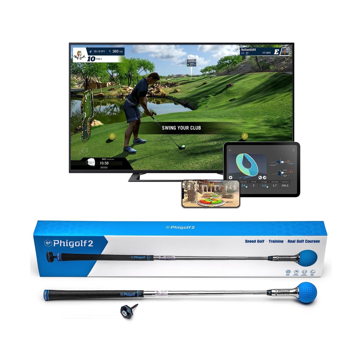 PHIGOLF Phigolf2 Golf Simulator with Swing Stick for Indoor PHIGOLF Phigolf2 Golf Simulator with Swing Stick for Indoor