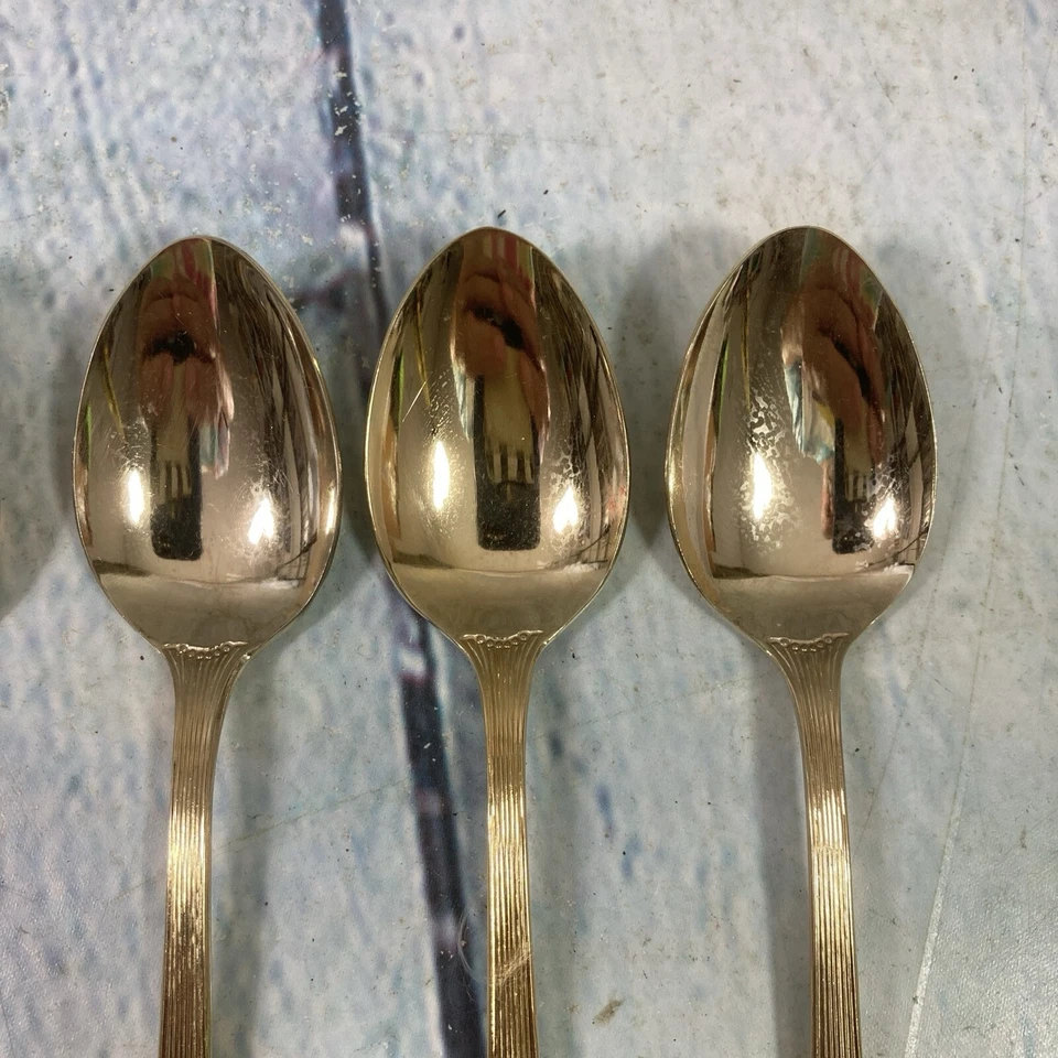 6 золотых чайных ложек Barclay Geneve Flatware ST MORITZ Япония — 6,25 дюйма - Изображение 3 из 4