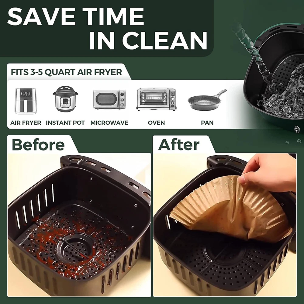 Air Fryer Silicone Pot Basket Liners Non-Stick Safe Oven Baking Tray Accessories Air Fryer Silicone Pot Basket Liners Non-Stick Safe Oven Baking Tray Accessories