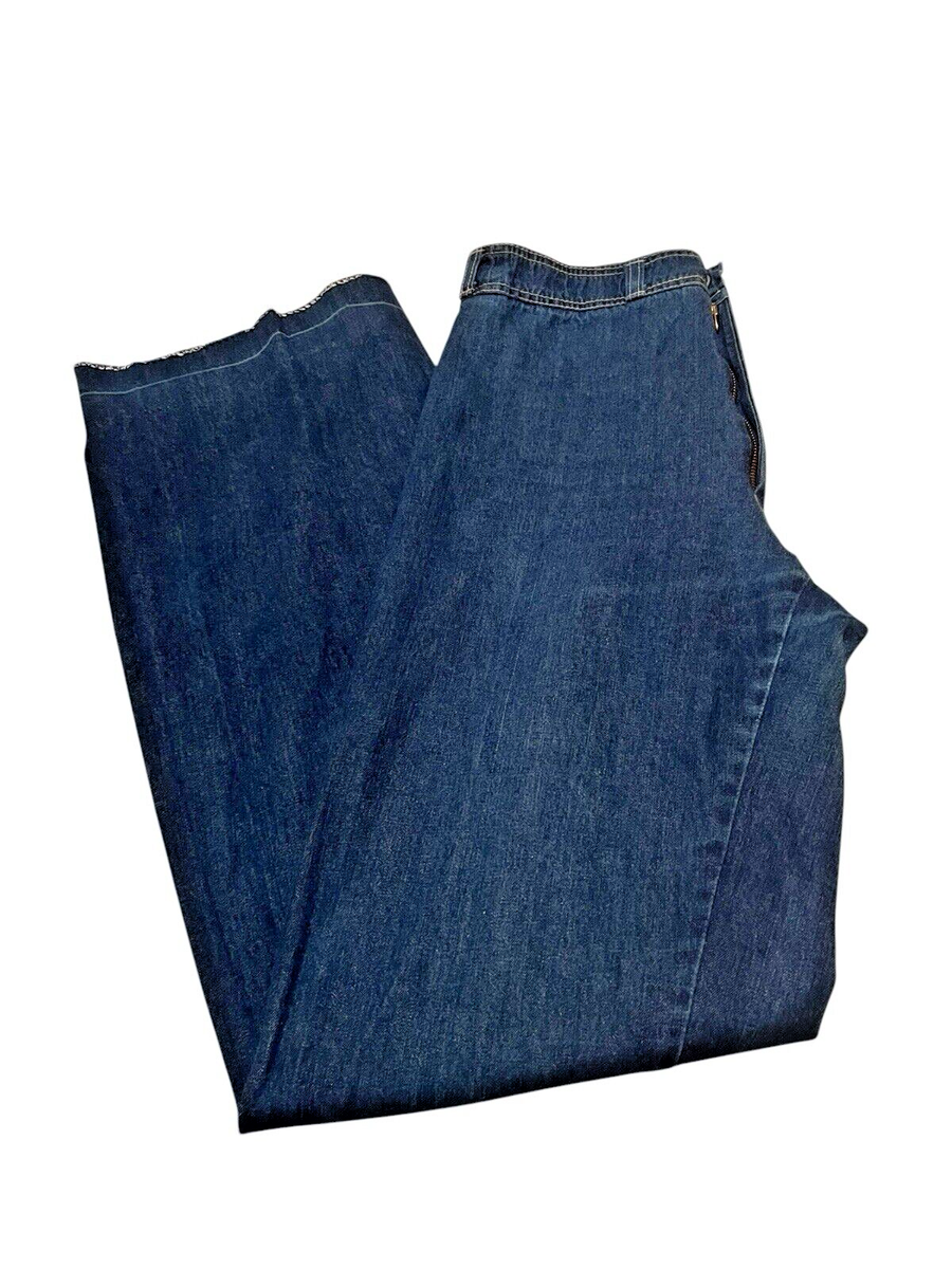 Vintage 1970s 80s Pulse Heart Shape Tush Flared Denim Jeans Size