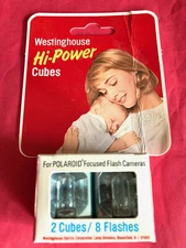 WESTINGHOUSE HI POWER TWO 2 FLASH CUBES 8 FLASHES NEW IN BOX POLAROID VINTAGE !!