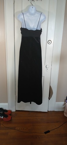 Vintage Dress Womens 8 Black Velvet Maxi Beaded Goth Fairy Whimsigoth Y2k Witchy - Picture 7 of 10