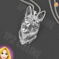 Silver German Shepherd Dog Necklace 925 Pendant  Necklace Charm Gift Idea