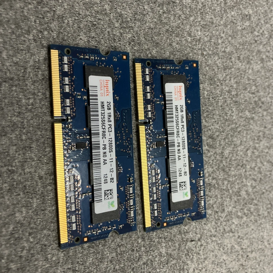 Lenovo ThinkPad E430 Hynix 2x2GB 1Rx8 PC3-12800S DDR3 Memory Ram HMT325S6CFR8C - Image 2 of 3