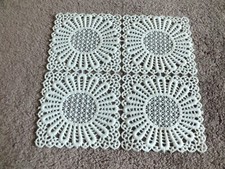 Beautiful Lace Doily Table Linen Off White Floral 8 x 7 1/2" NICE
