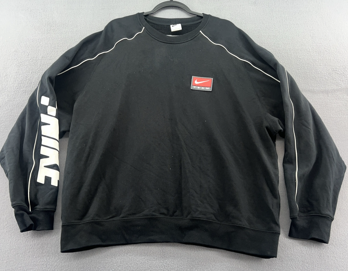 『入手困難』　NIKE スウェット ビッグ刺繍　オールド　USA製 黒　XL y103【希少】ナイキ ビッグロゴ 刺繍 スウェット 入手困難 一点
