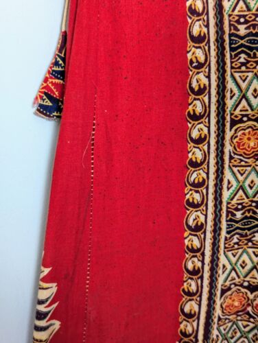 Tunica lunga Dashiki vintage anni 60 70 stampa cera pipistrello 100% cotone Pakistan LG - Foto 13 di 14