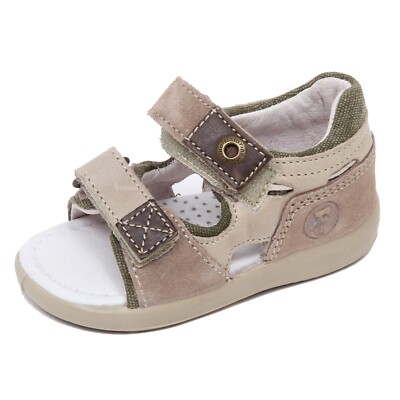 F7556 sandalo bimbo boy taupe/green FALCOTTO NATURINO vintage baby shoe