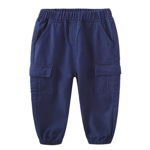 Little Boys Cargo Jogger Pants Toddler Kids Multi Pocket Twill Casual Trousers - Picture 4 of 21