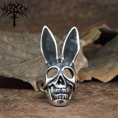 Zodiac Sign Rabbit Rat Skull Ring Vintage Animal Rabbit Skeleton Gothic Ring