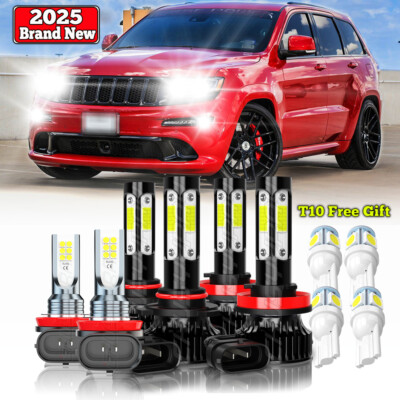 For Jeep Compass Utility 4-Door 2.4L 2014-2022 LED Headlight+Fog Light Bulbs 6pc