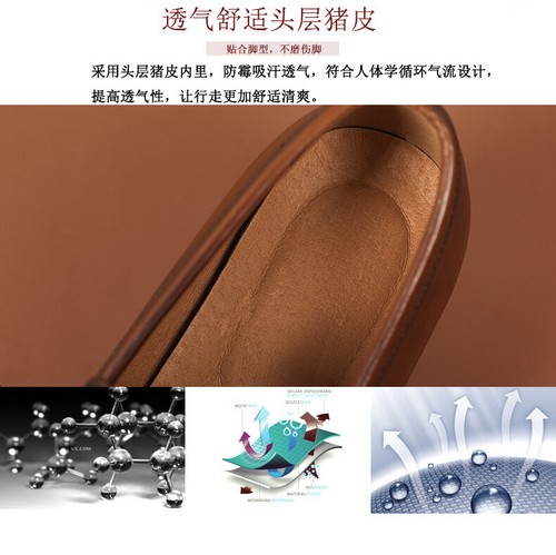 Men's Leather Shoes Business Cowhide Slip On Formal Casual Leather Loafers Shoes - Picture 7 of 23