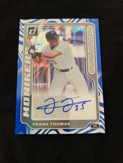 FRANK THOMAS 2023 Panini Donruss Monikers Signatures Blue Foil HOF Auto /25 SP