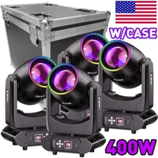 4X 400W Beam 18 Prism LED Moving Head RGBW DMX Stage Light DJ Disco Party & Case