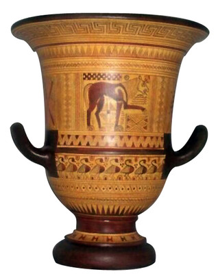 Ancient Greek Geometric Krater Vase Museum Replica Reproduction Ebay