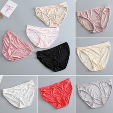 Ladies Smooth Mulberry Silk Underwear Seamless Panties Briefs Low-Waist Knickers