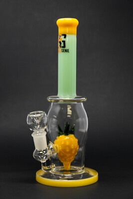 Hookah Water Pipe Heavy Premium Glass 10'' Pineapple Green Neck Tobacco Bong 