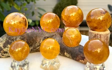 Wholesale Lot 2 Lbs Natural Yellow Fluorite W Mica Sphere Crystal Ball Healing