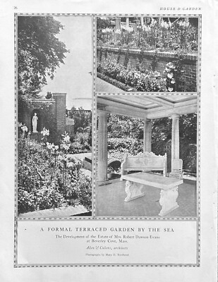 Formal Garden Of Mrs Robert Dawson Evans 1915 Beverley Cove MA Allen & Collens